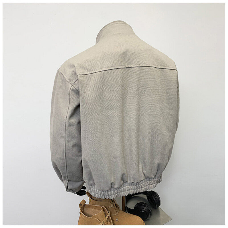 春の新型蛇年限定の山アナコンダのジャケットの重いポンドの短いタイプの工装のコートの男性のファッションのデザイン感の上着の潮