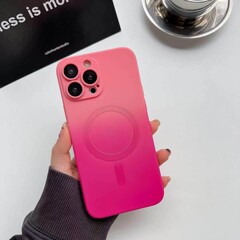 iPhone17 Pro Max用ケース、液体グラデーションツートンカラー、マグネット式、レンズフィルム付き、Apple 16保護ケース
