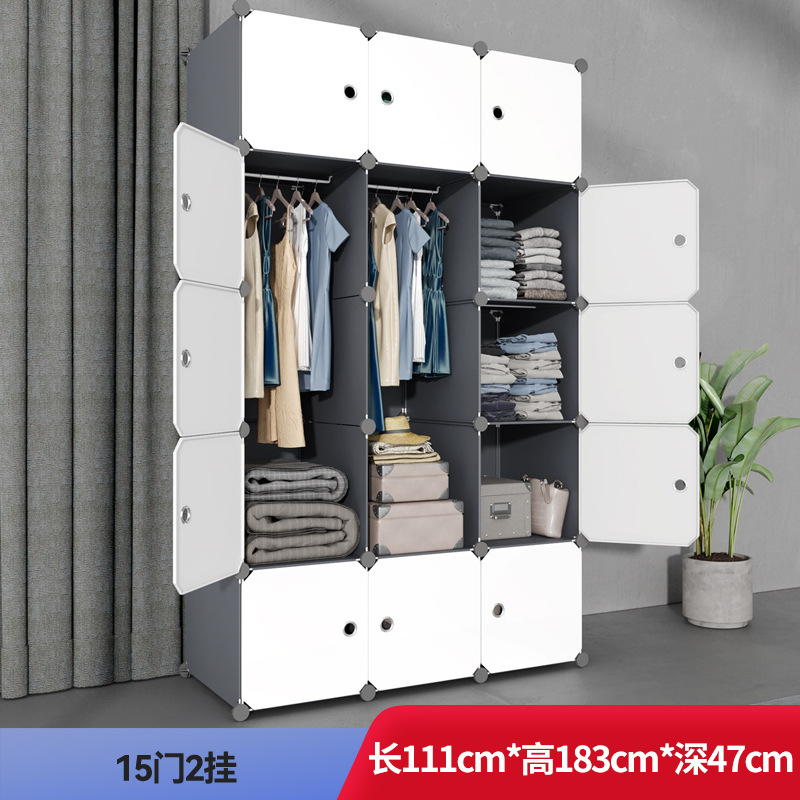 armario simple dormitorio ensamblado armario de almacenamiento alquiler armario de tela dormitorio pequeño armario fuerte y duradero