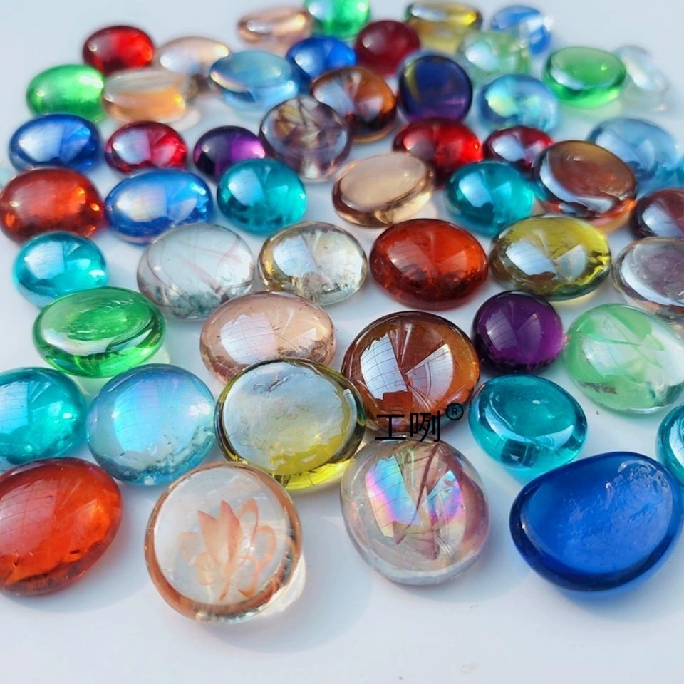 Красочные маленькие камни, смешанные со стеклянными плоскими бусинами, прозрачный стеклянный камень, гидропонный аквариум, украшение для ландшафтного дизайна аквариума