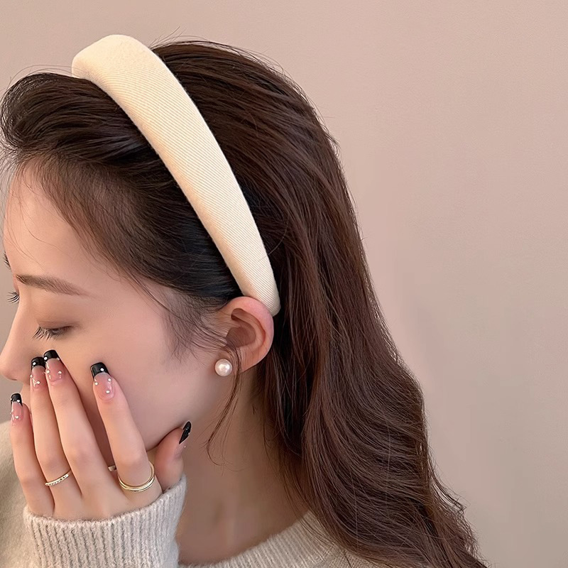 2025年新款夏季美拉德风高颅顶发箍女百搭头饰压发带洗脸居家发捆|undefined