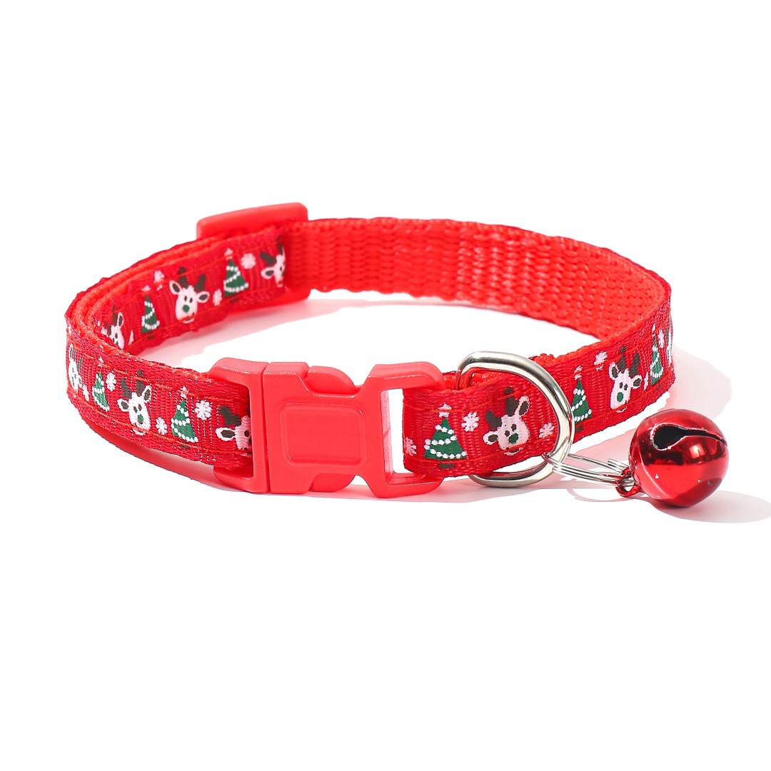 Collar de mascotas de 1cm campana collar de muñeco de nieve para gatos collar de Navidad decoración de plástico botón al aire libre
