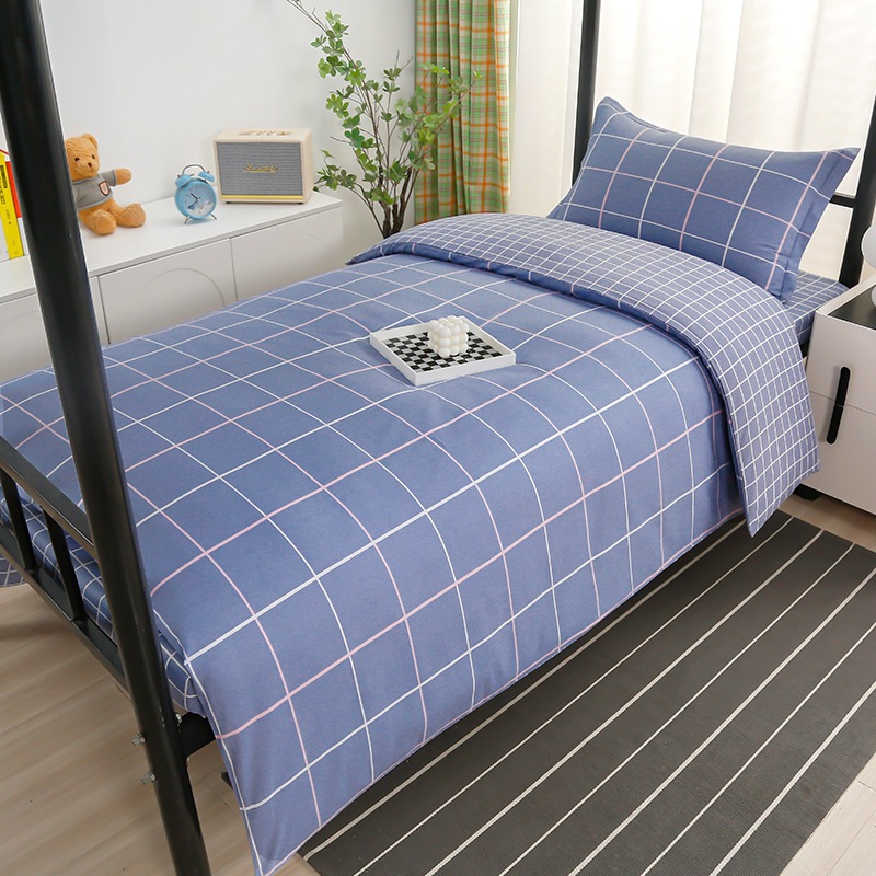 Juego de algodón de tres piezas para dormitorio de estudiantes, juego de seis piezas de algodón puro, funda de edredón, litera, kit de dormitorio, compra al por mayor