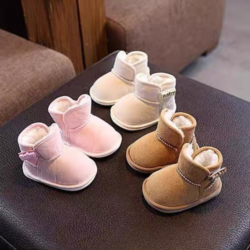 Snow boots for babies 0-1 years old, suitable for autumn and winter, unisex, warm and thick, for learning to walk, lined, 0-6-13 months, anti-slip