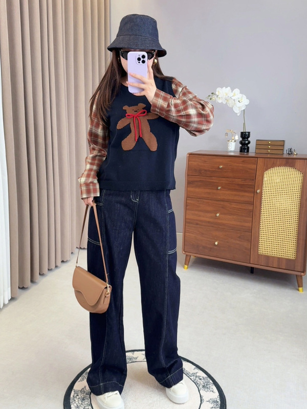 爱元25年秋季新款200斤大码女装裤子明线设计感牛仔裤YC291|undefined