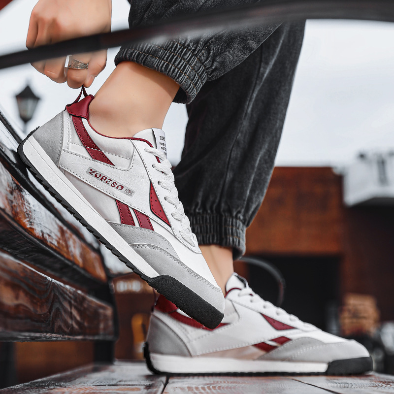 Printemps nouveau petit blanc hommes bas laçage décontracté Forrest Gump chaussures, mode jeunesse tendance chaussures de sport à fond plat_voghion.com