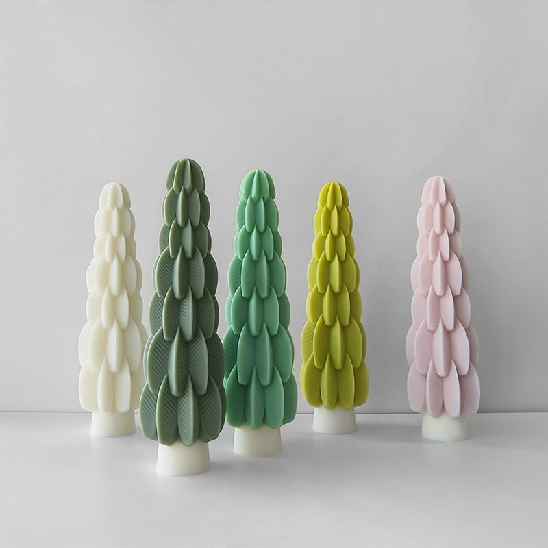 Jiahuimei árbol de Navidad aromaterapia vela molde de silicona DIY larga vela molde casero hecho a mano aromaterapia epoxi