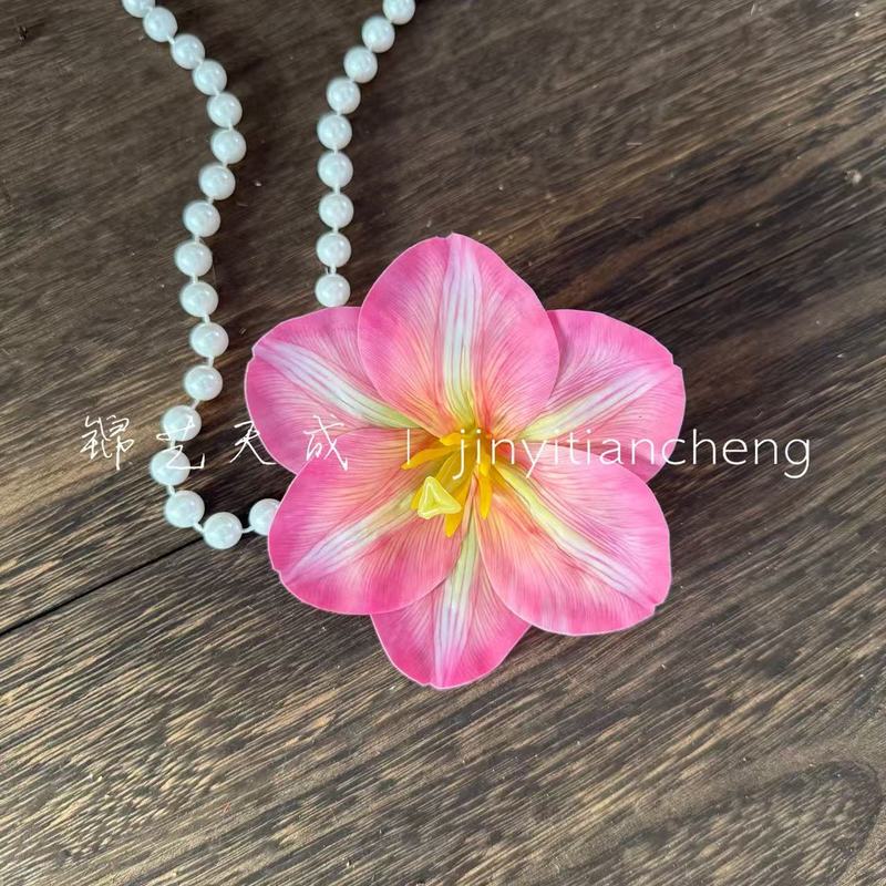 3d打印郁金香花头手感保湿仿真花 假花花环簪花发饰diy头饰鸭嘴夹|undefined
