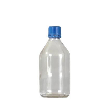 批发500毫升样品玻璃瓶实验瓶蓝盖防盗螺口试剂瓶甲醇空瓶盐水瓶