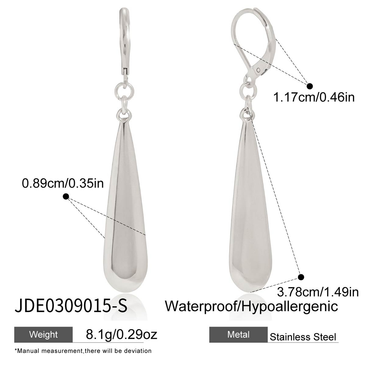Wanxing colgante de gota de agua clásica de acero inoxidable exagerado pendientes transfronterizos simple estilo de diseño de moda joyas
