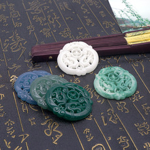 树脂仿岫玉镂空玉佩龙凤呈祥吊坠五福锁牌古风汉服腰配宫绦配饰
