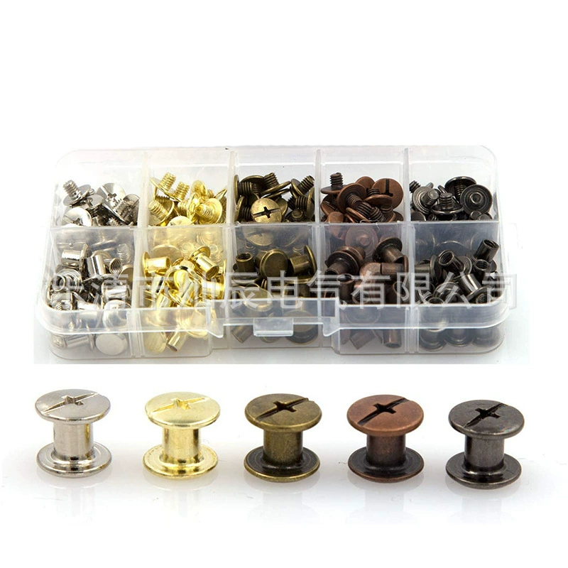 Двусторонние заклепки 200 шт Четыре кнопки книжка Колонка кожаная Женская заклепки двойная шапочка гвоздь женский пряжка костюм