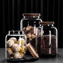 Bulk wholesale Chenpi and Qinggan storage jar with high borosilicate glass sealable jar, tea and grain moisture-proof packaging jar