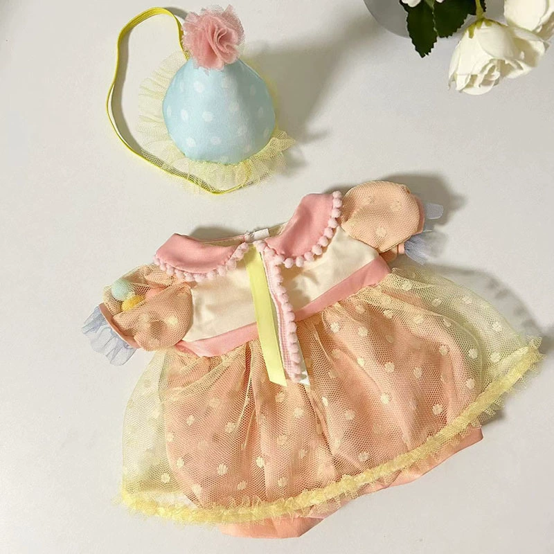 Кукла, платье, юбка, 30 см, с маленькими мишками, детская одежда