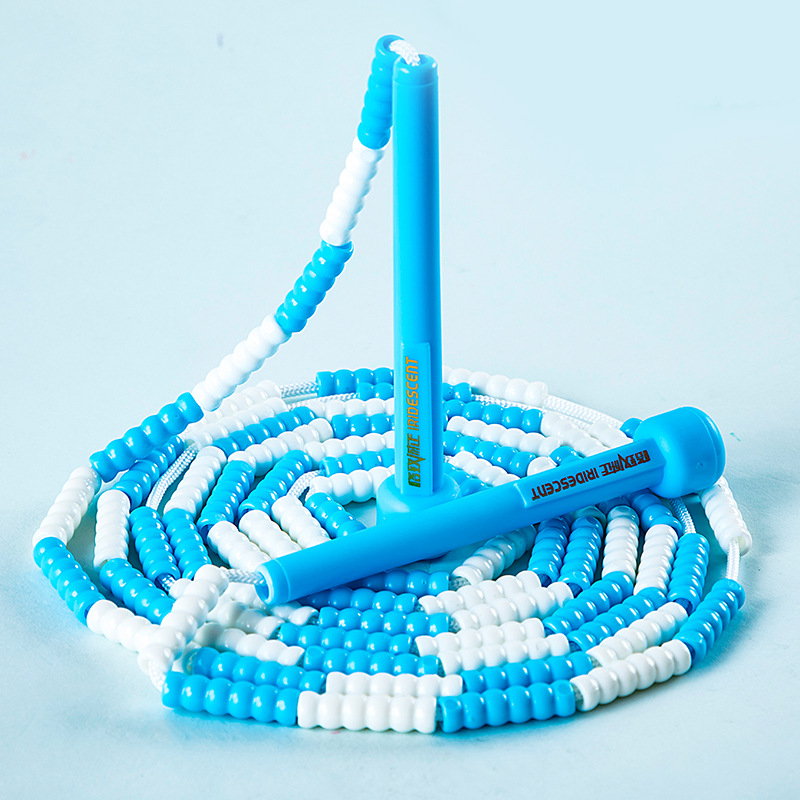 Gezhi 6118 cuerda de saltar de bambú entrenamiento deportivo para niños cuerda de saltar cuentas suaves cuerda de saltar de color longitud ajustable fácil de aprender