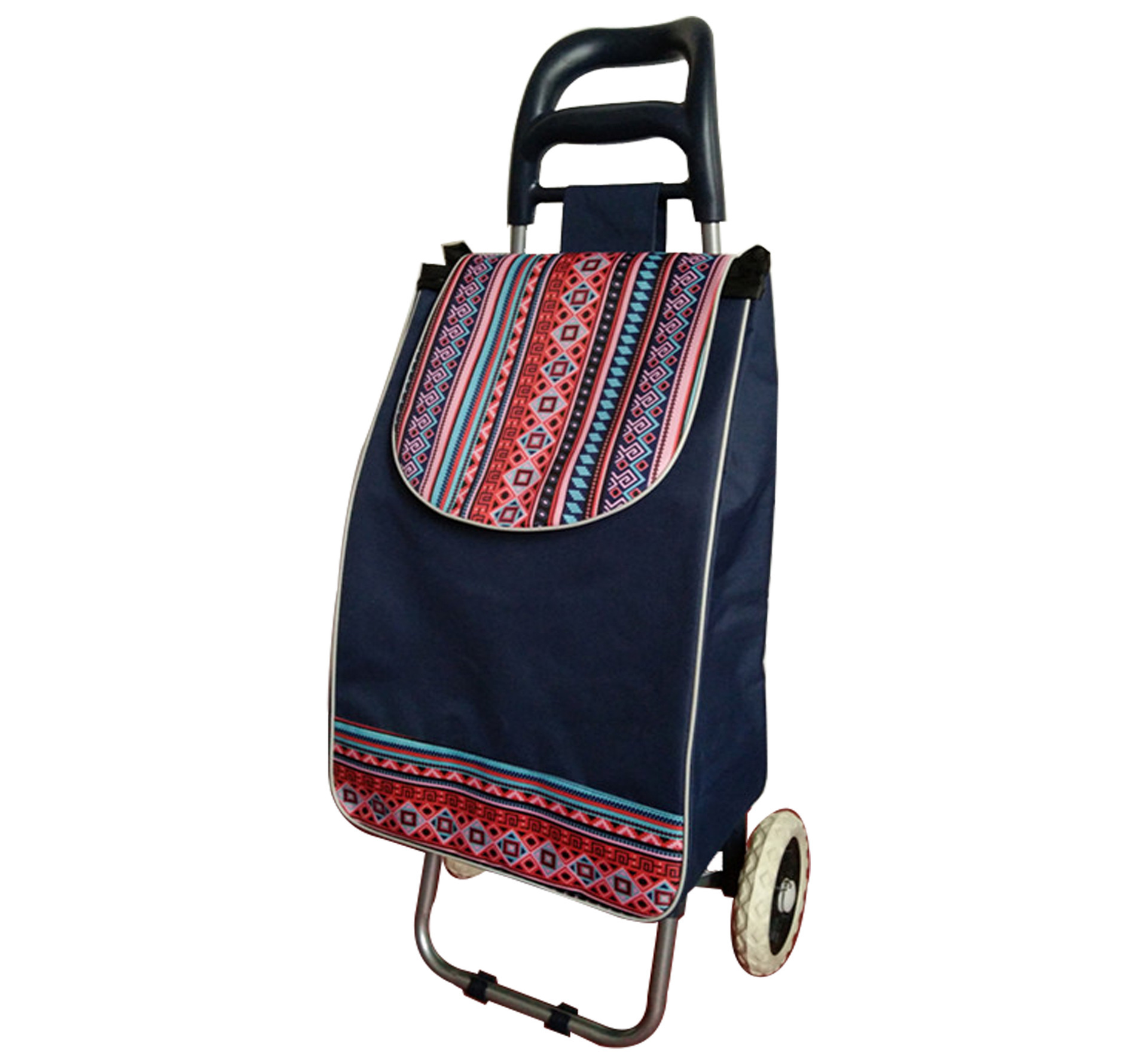 600D全印花 防雨水牛津布PVC图层 购物车防水折叠家用静音