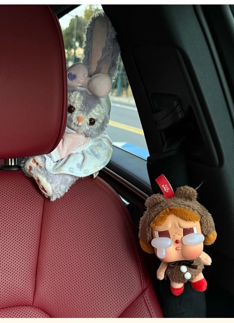 Crying Baby Car Seatbelt Shoulder Pad Cute Plush Doll Women's Special Car Interior Anti-Strangling Shoulder Strap Protector