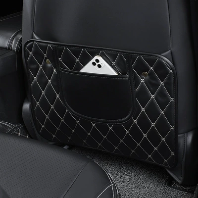 Chair back anti-kick pad bag cute cartoon car - anti-kick-mat-black