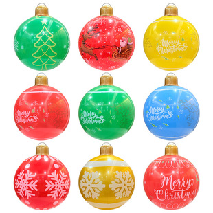 Cross-Border Christmas Cartoon Print Pattern Indoor Courtyard Party Atmosphere Decoration Environmentally Friendly Pvc Inflatable Christmas Ball