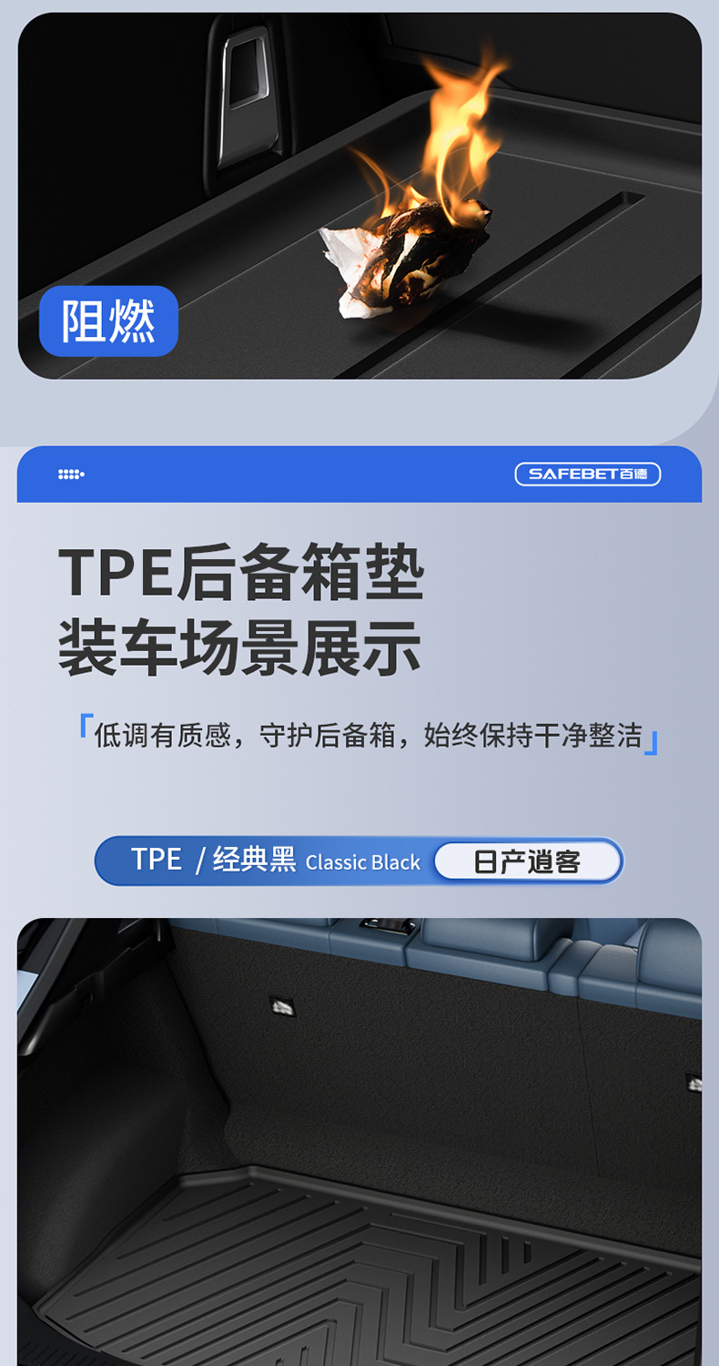 Suitable for Nissan X-Trail, Qashqai, Sylphy, Teana, N6, N7, Special Tpe Car Trunk Mat