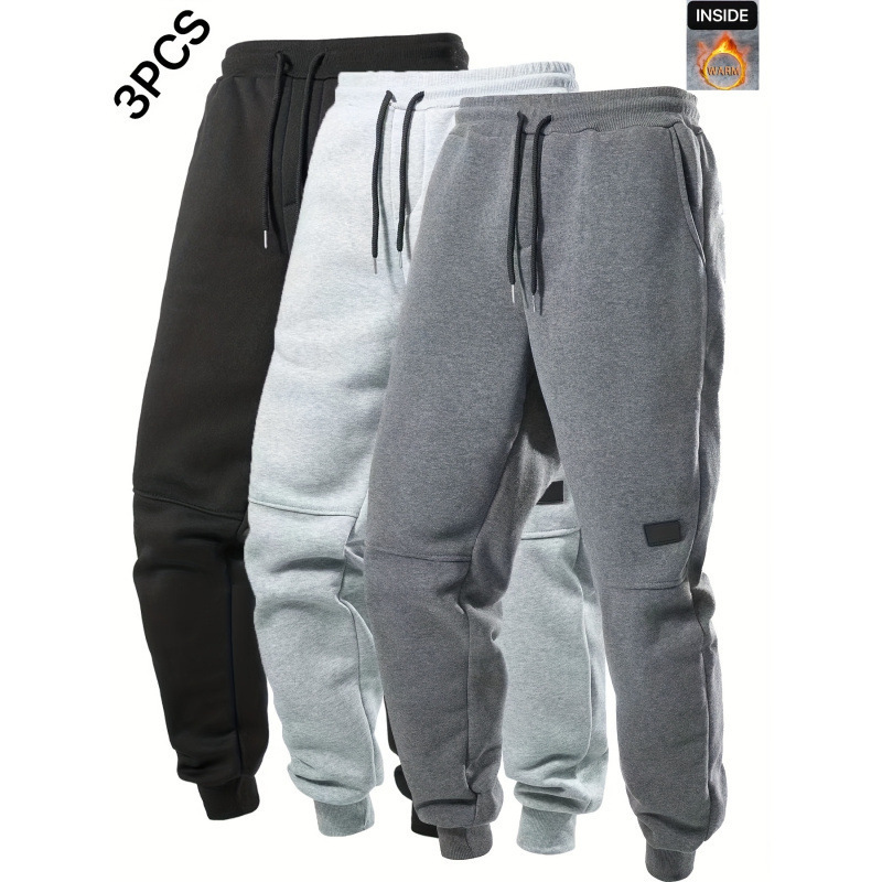 Joggers with Elastic Waistband Drawstring Casual Solid