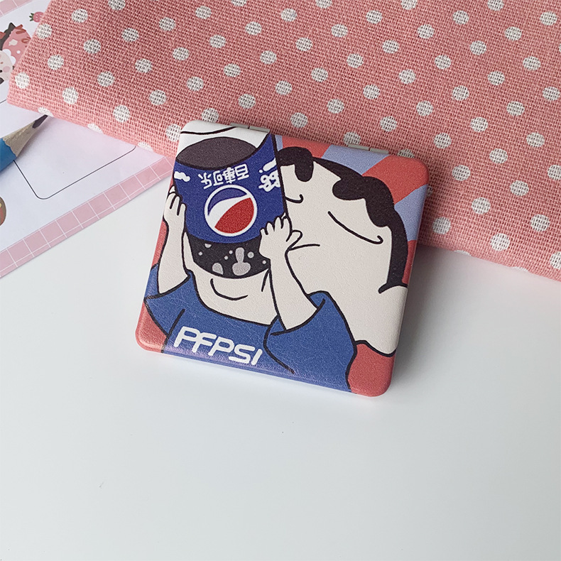 Crayón pequeño nuevo espejo de fábrica directamente para portátil plegable espejo de maquillaje estudiantes de mano comedor lindos bolsos nuevos