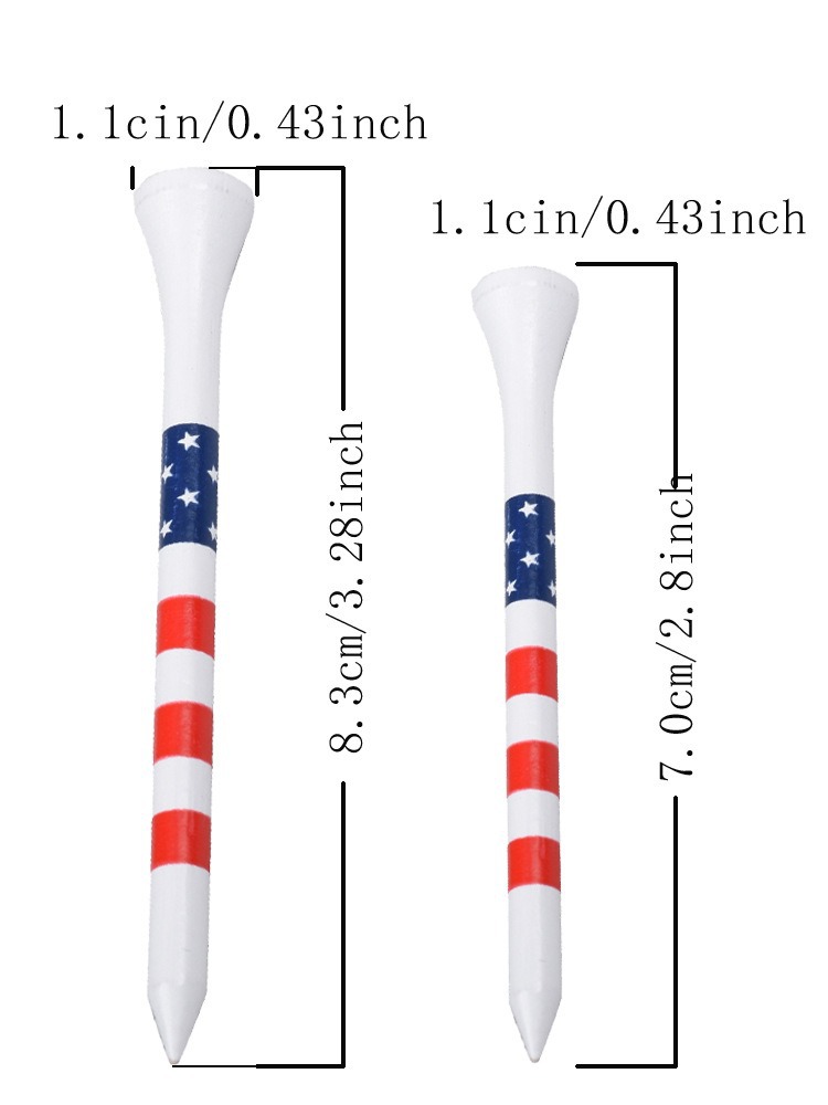 Venta caliente transfronteriza de uñas de golf de bambú tee rayado tee de protección del medio ambiente accesorios de golf
