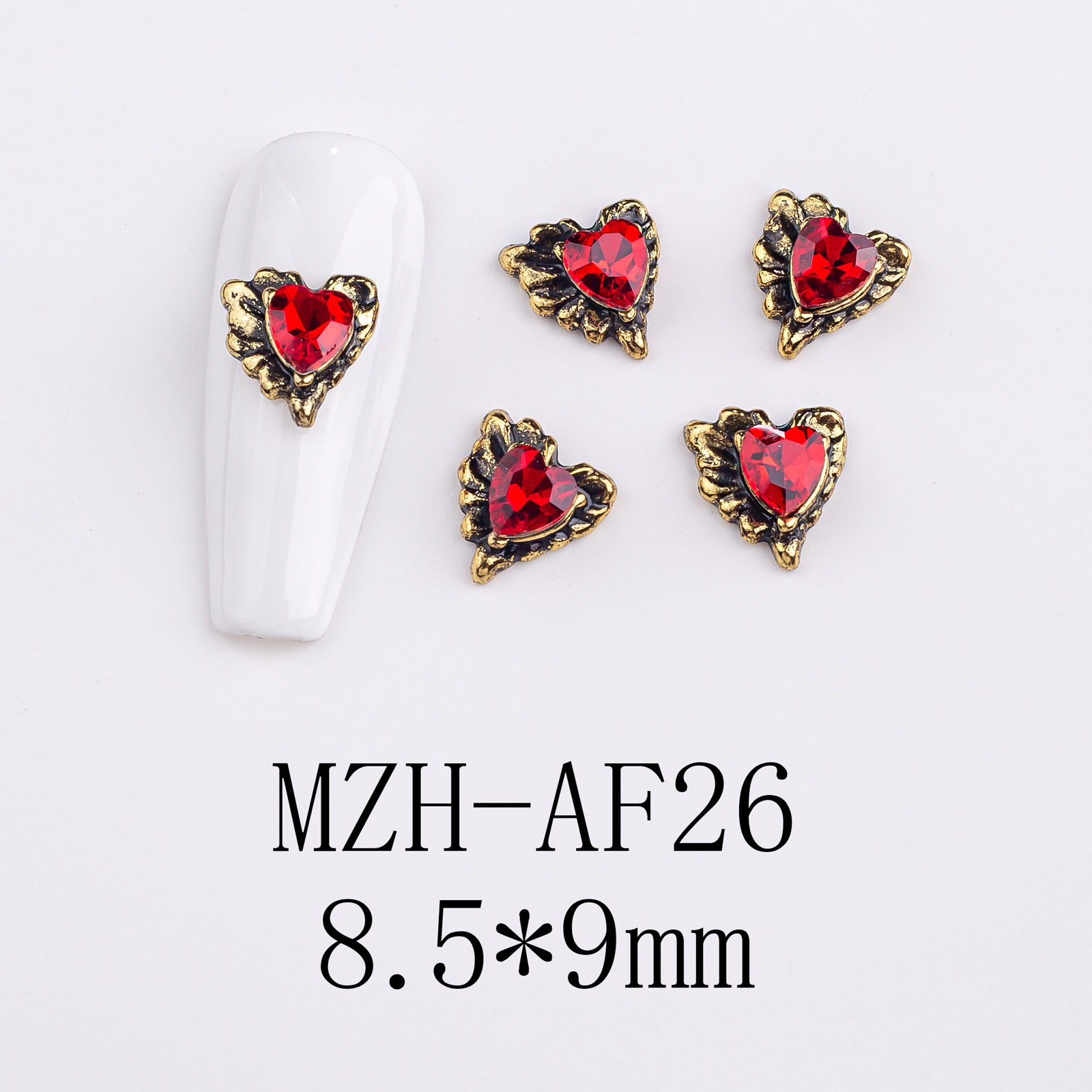 10g Weight Nail Decoration Accessories Nail Supplies 1 Piece Quantity Alloy Material Halloween Festival Heart Shape Pattern Retro, Simple Style Style Halloween Retro Simple Style Heart Shape Alloy Nail Decoration Accessories 1 Piece 7