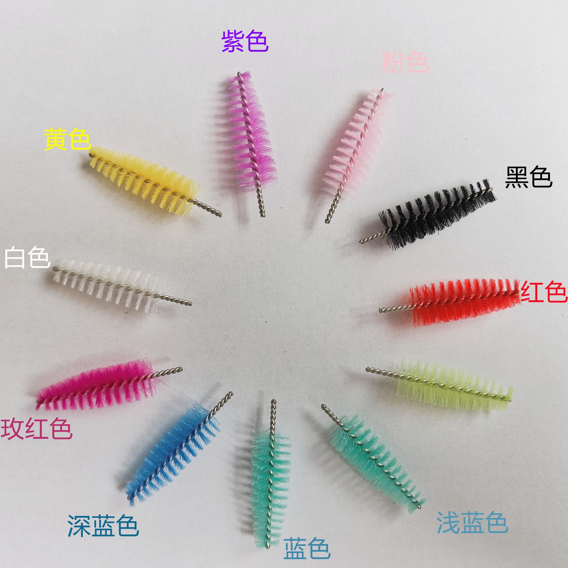 Disposable eyelash brush head, tower-shaped spiral eyelash curler, beauty tool, makeup brush head, multiple colors available, in stock for wholesale