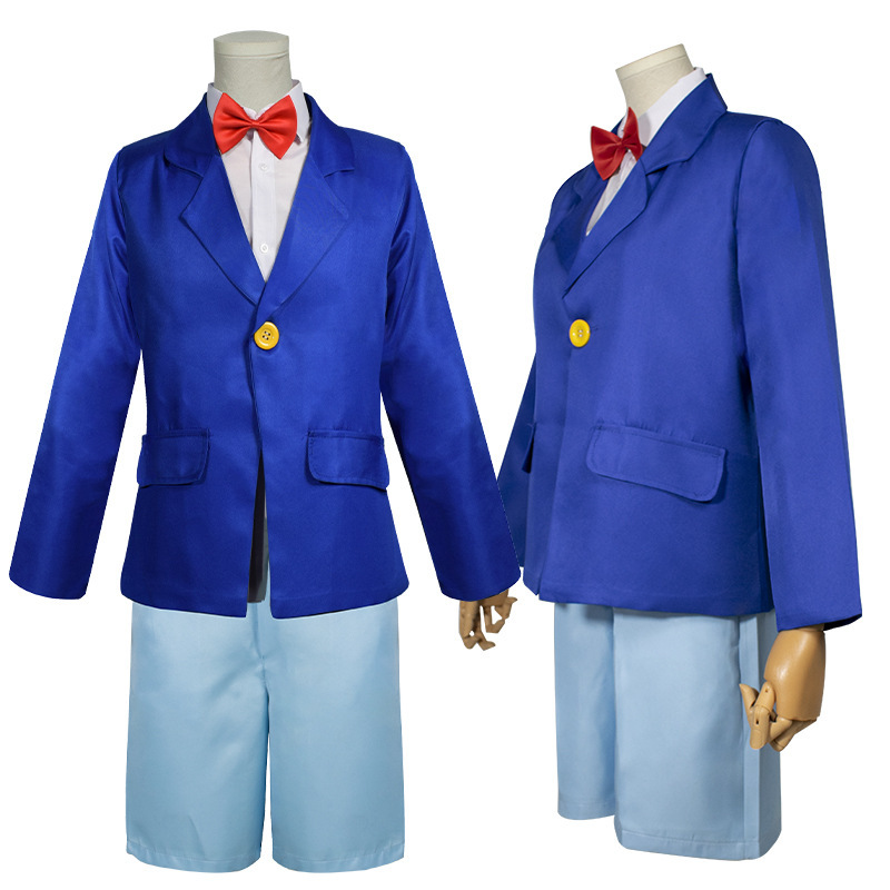 Conan Cos Clothes Anime Cosplay Men's and Women's Kidsren's Clothing Edogawa Conan Blue Uniform Suit Conan Cos Clothes Anime Cosplay Men's and Women's Kidsren's Clothing Edogawa Conan Blue Uniform Suit