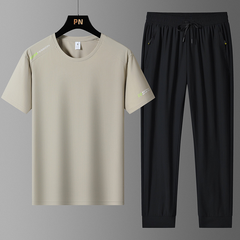 2025 camiseta de hielo de manga corta de tamaño grande hombre rápido secado manga corta de hielo de manga larga de dos piezas fabricantes al por mayor