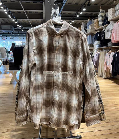 Bm Style American Retro Bm Plaid Shirt Women's Loose Long-Sleeved Vintage Jacket Sun Protection Versatile Top Trendy