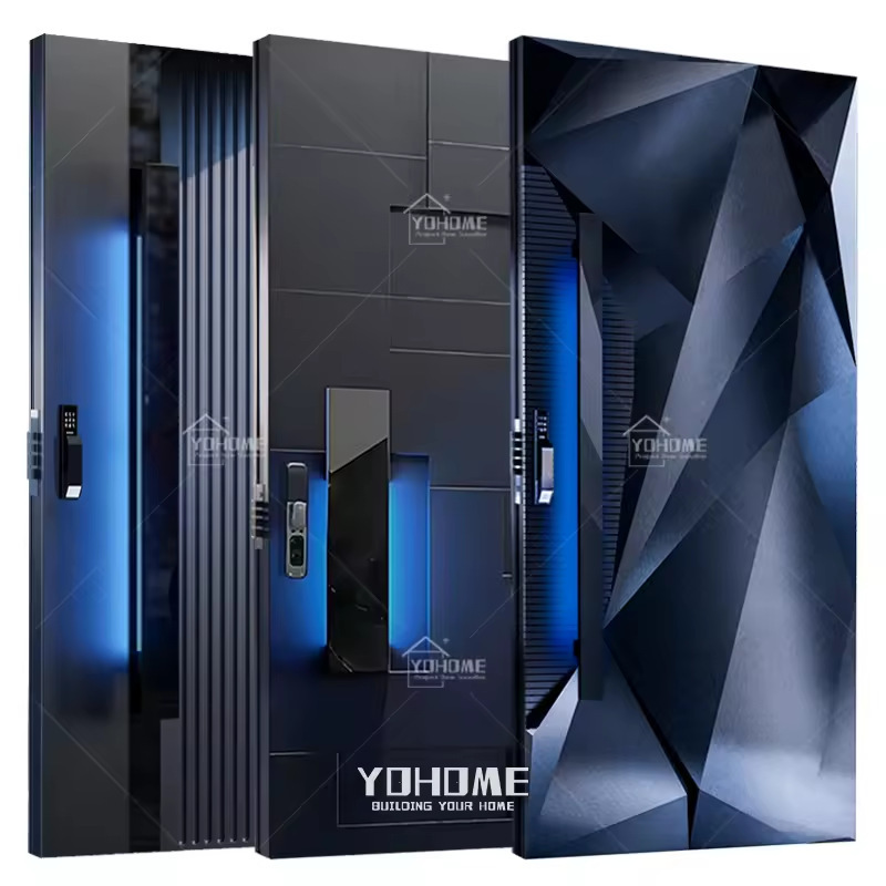 Foshan Factory Outdoor Cast Aluminum Door High-End Residential Entrance Door Safety Anti-Theft Villa Door Cast Aluminum Rotating Shaft Door