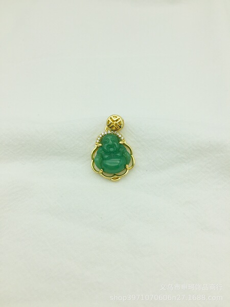 Copper pendant white jade