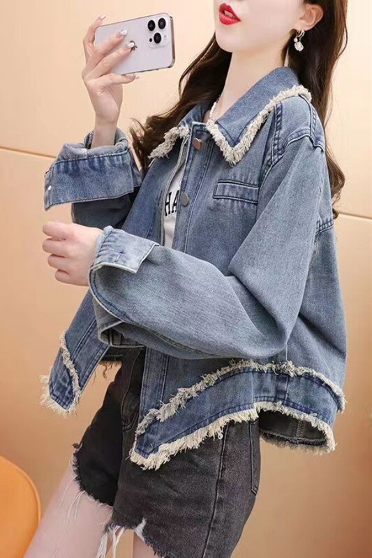 短款小个子牛仔外套女春秋2025新款春季宽松慵懒风百搭上衣|undefined