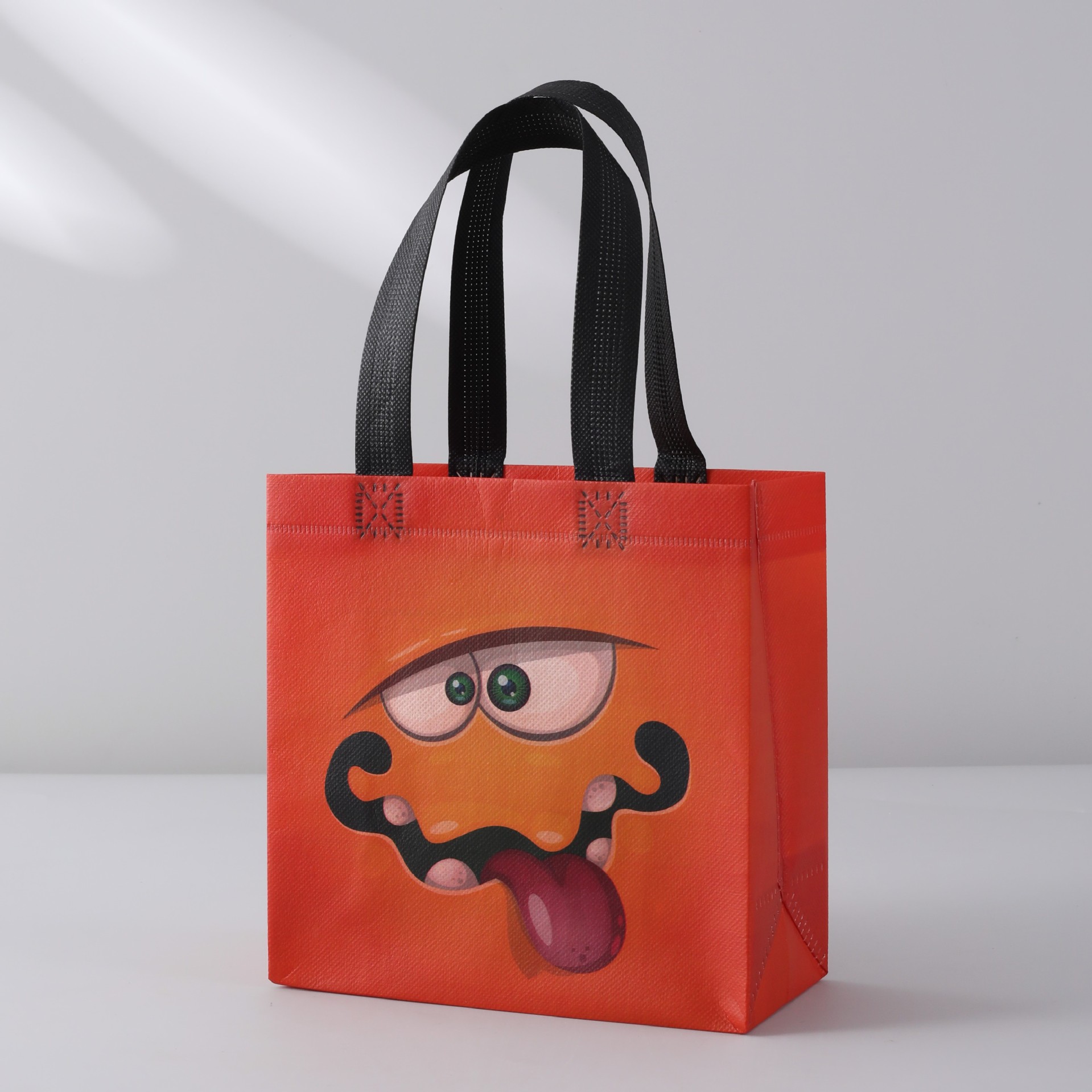Bolsa de lienzo impresa de Halloween transfronteriza bolsa no tejida bruja calabaza bolsa de mano plegable impresión de gran capacidad