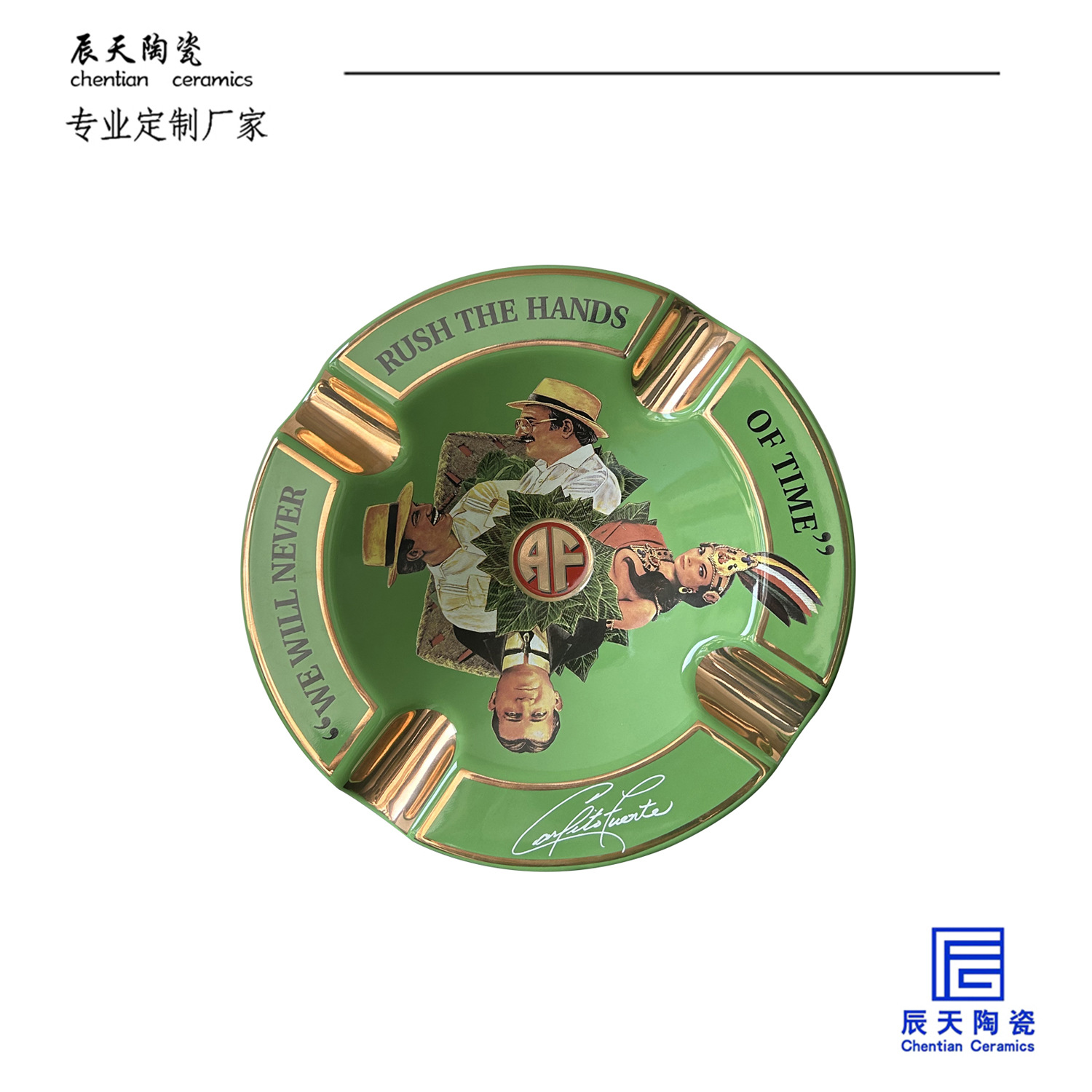 (2개) JINGDEZHEN 세라믹 재떨이 공장 성격 트렌드 녹색 낙서 시가 실린더 홈 스토리지 장식품 사용자 정의