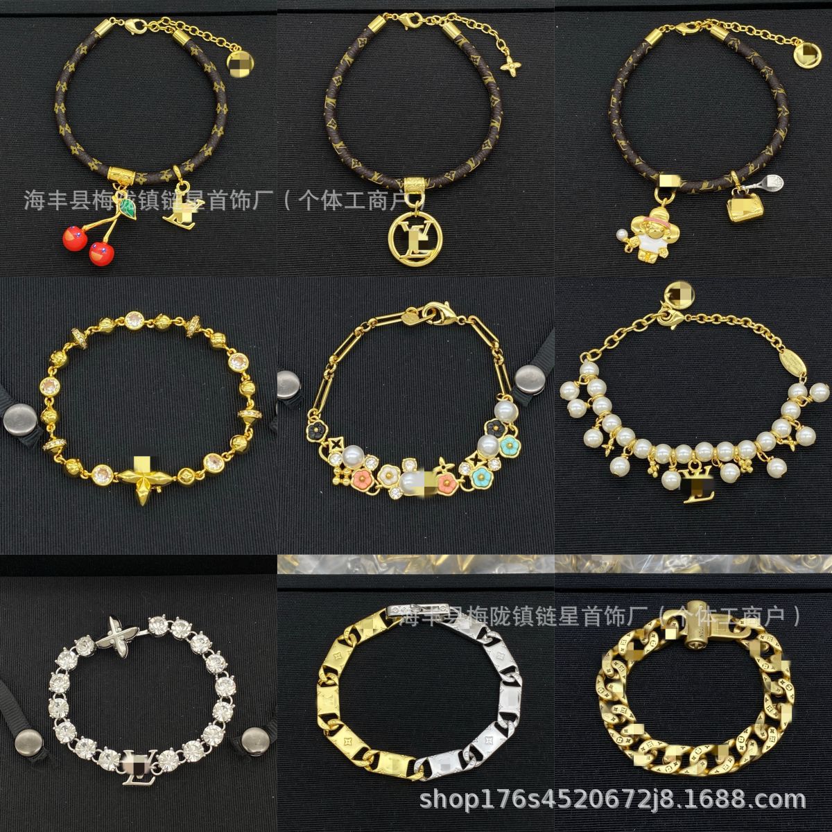 2025 New Cross-Border Popular Rhinestone V Letter Bracelet High-End Versatile Unisex European and American Fine Craftsmanship