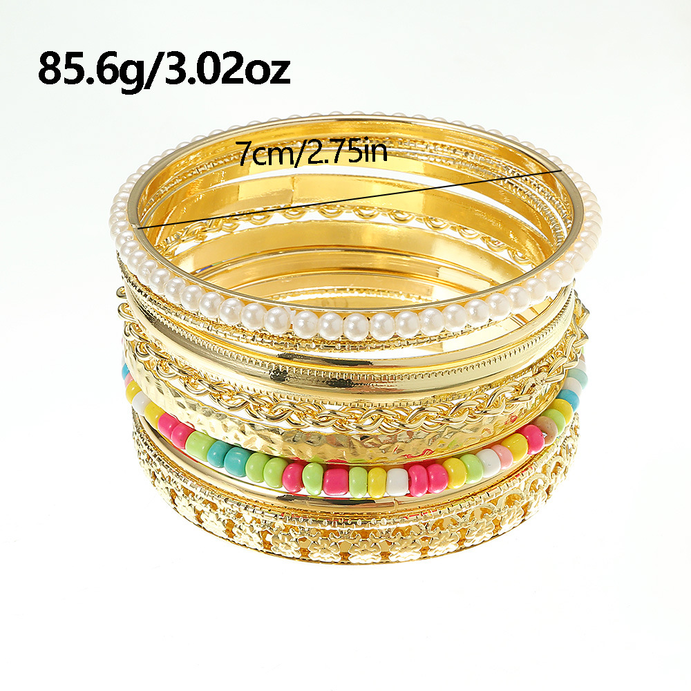 Bohemský set náramkov pre ženy geometrické šperky štýlové_voghion.com