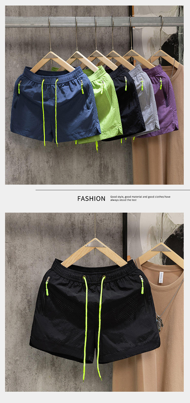 Men's Style Casual Shorts Summer Trendy Mesh Three Quarter Pants Loose Fit Versatile Home Wear Outdoor Beach Wear_viptrois.com