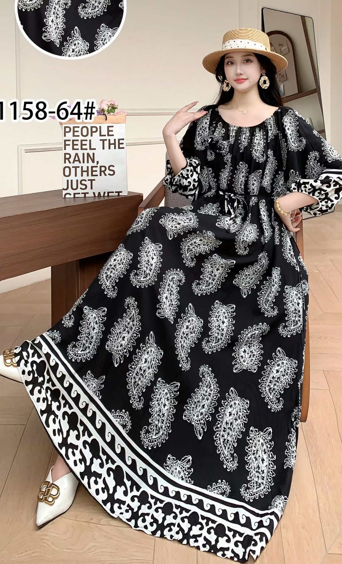 Ropa de mujer de talla grande transfronteriza europea y americana, vestido informal de algodón largo hasta la rodilla, holgado y cómodo, para verano, ropa de maternidad.