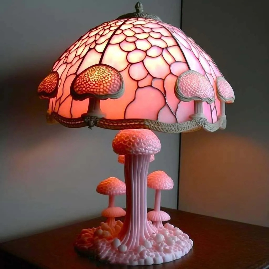 跨境 彩绘树脂usb台灯 Stained Glass Plant Series Table Lamp