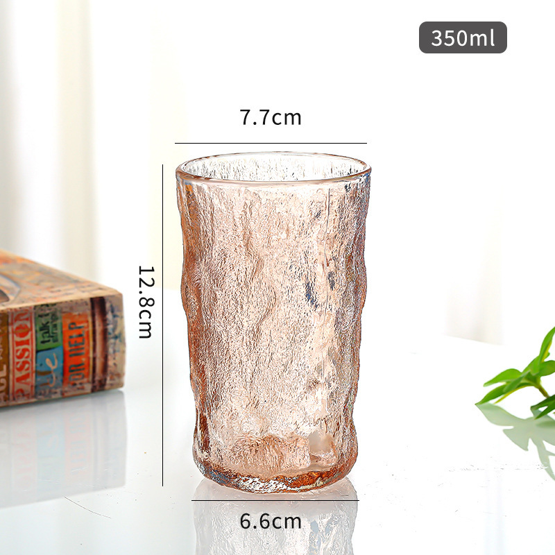 Taza de glaciar de vidrio simple taza de agua casera taza de jugo de cerveza transparente taza colorida taza de té de frutas