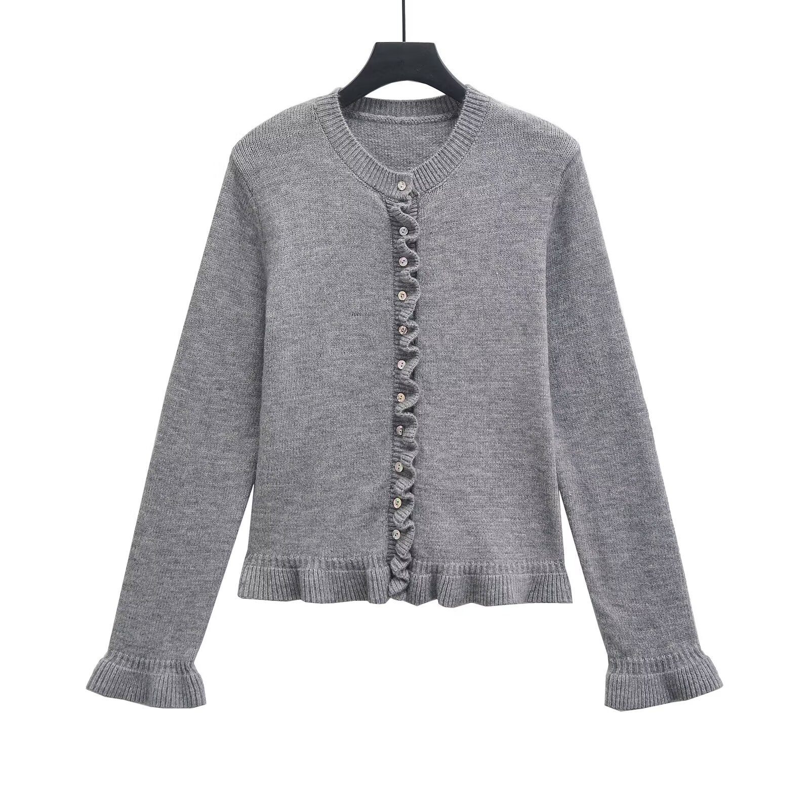 2024 Winter New Product Women's Personalized Stacked Decorative Knitted Cardigan Sweater w027 9608_voghion.com