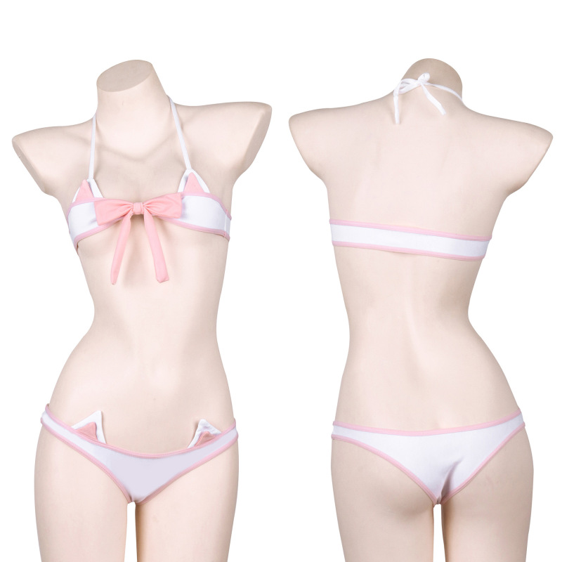 Sexy lingerie cat bow super small bikini lace-up pajamas sexy lace-up private clothing wholesale B0244