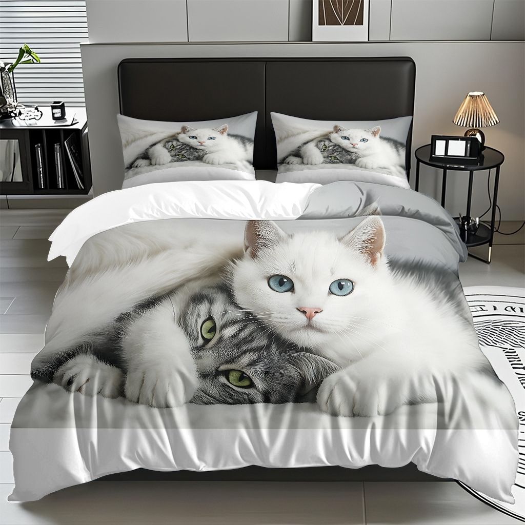 Kit de edredón de impresión digital para gatitos de piel directa a la fábrica puede llevar TEMU / JIT