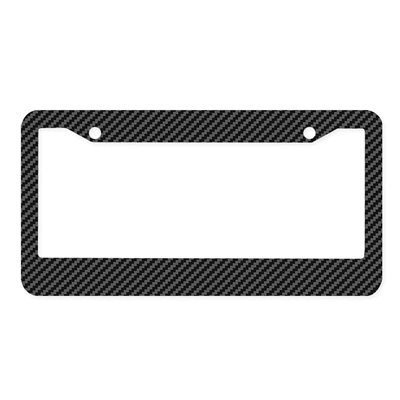 License plate holder/license plate holder – Frame Can Add LOGO - round-hole-stainless-steel-carbon-pattern