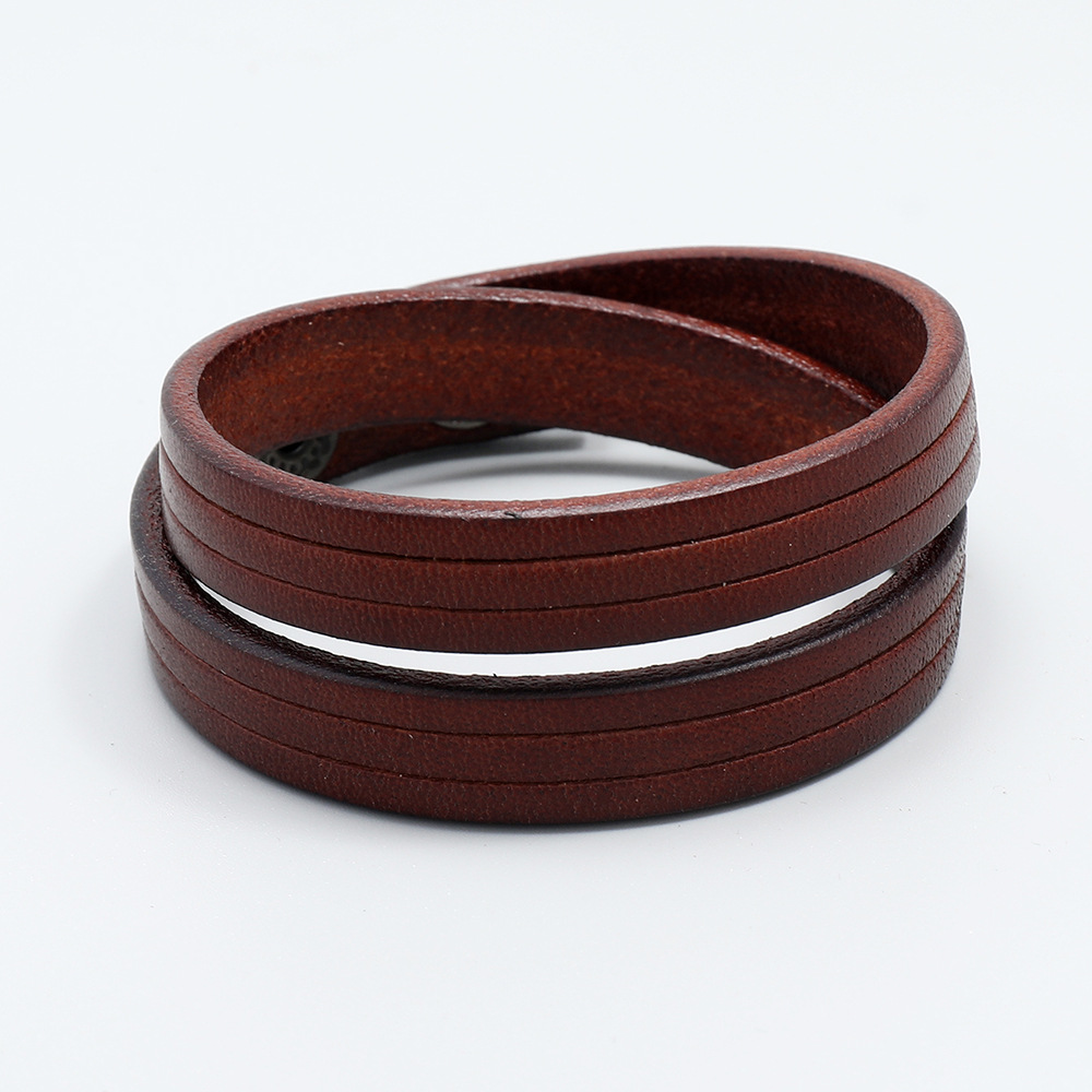 European and American fashion jewelry personality cowhide menu0027s bracelet