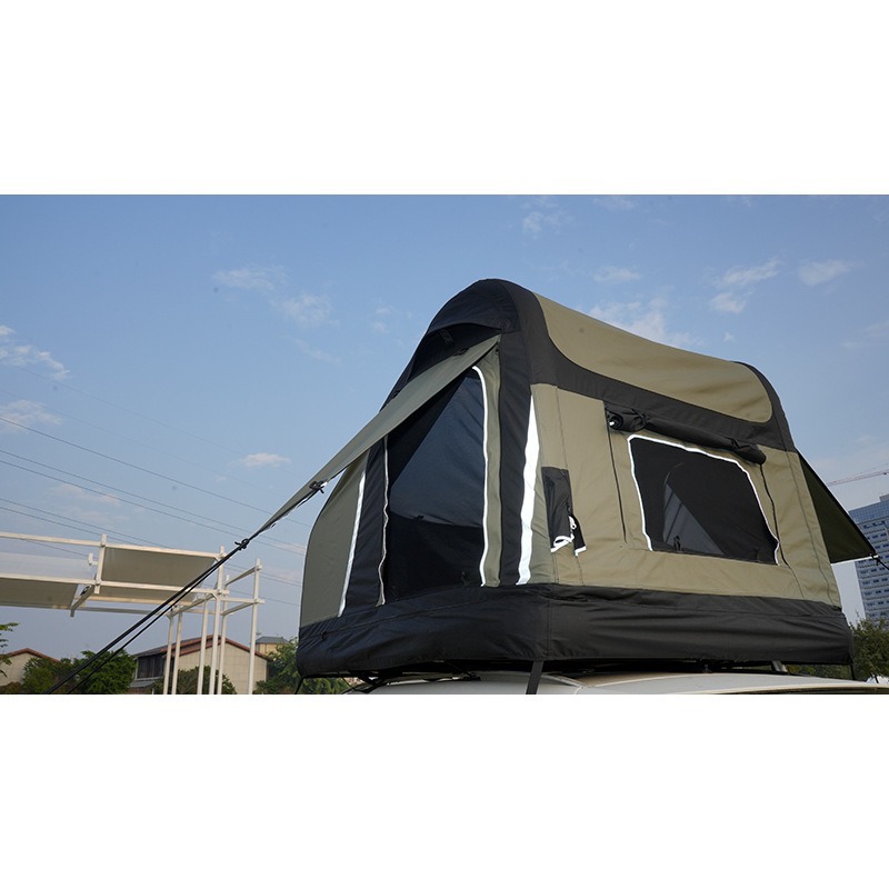 Cross-Border Outdoor Camping Car Roof Inflatable Tent, Rainproof, for Self-Driving Travel, Suv Car-Mounted Soft-Top Camping, Waterproof