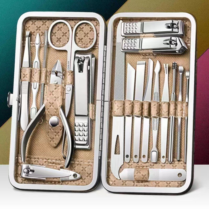 Nail Clippers set full set of scissors box diagonal pliers pedicure tools ear digging ear scoop scissors, pliers, knife